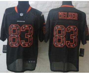 Nike Denver Broncos #83 Wes Welker Lights Out Black Ornamented Elite Jersey