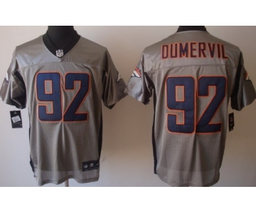 Nike Denver Broncos #92 Elvis Dumervil Gray Shadow Elite Jersey