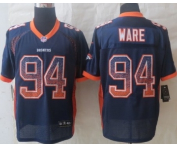 Nike Denver Broncos #94 DeMarcus Ware Drift Fashion Blue Elite Jersey