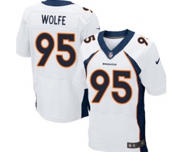Nike Denver Broncos #95 Derek Wolfe 2013 White Elite Jersey