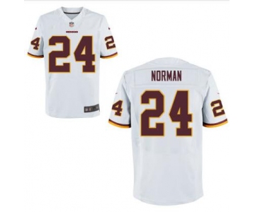Men's Washington Redskins #24 Josh Norman Burgundy White Road NFL Nike Elite Jersey