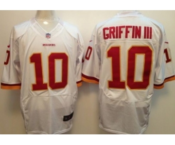 Nike Washington Redskins #10 Robert Griffin III White Elite Jersey