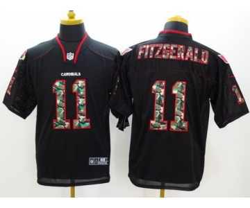 Nike Arizona Cardinals #11 Larry Fitzgerald Black With Camo Elite Jersey