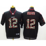 Nike Arizona Cardinals #12 John Brown Black With Camo Elite Jersey