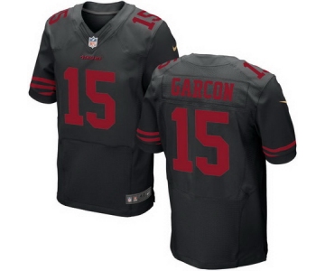 Men's San Francisco 49ers #15 Pierre Garcon Black Alternate Stitched NFL Nike Elite Jersey