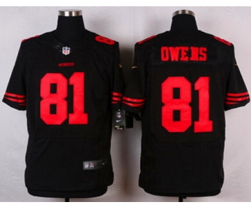 Men's San Francisco 49ers #81 Terrell Owens Black Retired Player 2015 NFL Nike Elite Jersey