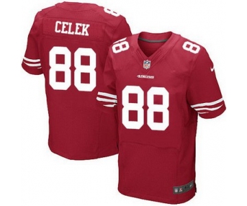 Men's San Francisco 49ers #88 Garrett Celek Scarlet Red Team Color 2015 NFL Nike Elite Jersey