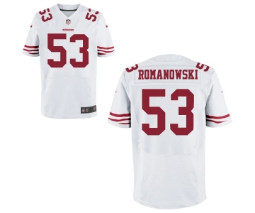 Men's San Francisco 49ers Retired Player #53 Bill Romanowski White NFL Nike Elite Jersey