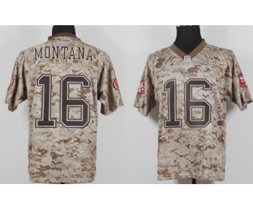 Nike San Francisco 49ers #16 Joe Montana 2013 USMC Camo Elite Jersey