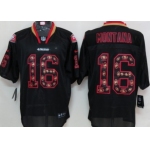 Nike San Francisco 49ers #16 Joe Montana Lights Out Black Ornamented Elite Jersey
