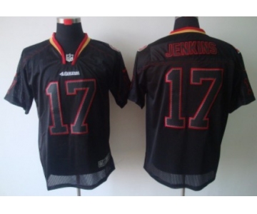 Nike San Francisco 49ers #17 A.J. Jenkins Lights Out Black Elite Jersey