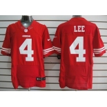 Nike San Francisco 49ers #4 Andy Lee Red Elite Jersey