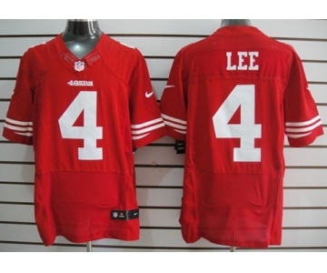 Nike San Francisco 49ers #4 Andy Lee Red Elite Jersey