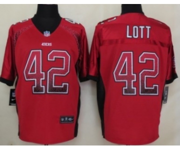 Nike San Francisco 49ers #42 Ronnie Lott Drift Fashion Red Elite Jersey