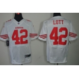 Nike San Francisco 49ers #42 Ronnie Lott White Elite Jersey