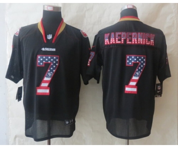 Nike San Francisco 49ers #7 Colin Kaepernick 2014 USA Flag Fashion Black Elite Jersey