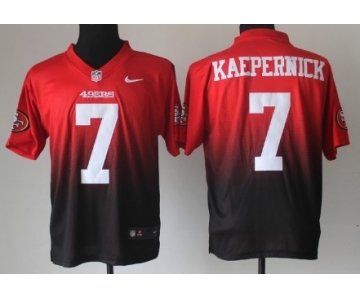 Nike San Francisco 49ers #7 Colin Kaepernick Red/Black Fadeaway Elite Jersey