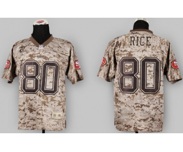 Nike San Francisco 49ers #80 Jerry Rice 2013 USMC Camo Elite Jersey