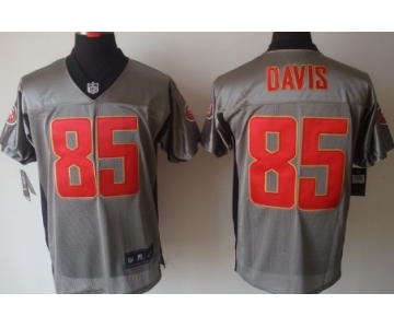 Nike San Francisco 49ers #85 Vernon Davis Gray Shadow Elite Jersey