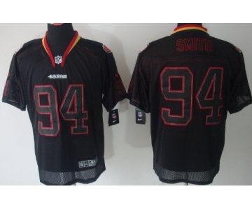 Nike San Francisco 49ers #94 Justin Smith Lights Out Black Elite Jersey