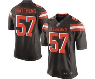 Men's Cleveland Browns #57 Clay Matthews Brown Team Color 2015 NFL Nike Elite Jersey