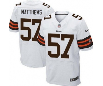Men's Cleveland Browns #57 Clay Matthews Road NFL Nike Elite Jersey