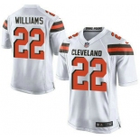 Men's Cleveland Browns Brown #22 Tramon Williams White Road 2015 NFL Nike Elite Jersey