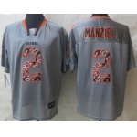 Nike Cleveland Browns #2 Johnny Manziel Lights Out Gray Ornamented Elite Jersey