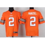 Nike Cleveland Browns #2 Johnny Manziel Orange Elite Jersey