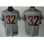Nike Cleveland Browns #32 Jim Brown Gray Shadow Elite Jersey