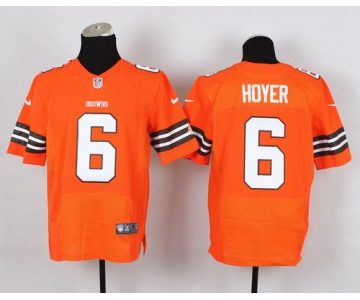 Nike Cleveland Browns #6 Brian Hoyer Orange Elite Jersey