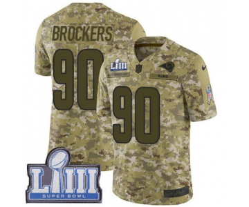 #90 Limited Michael Brockers Camo Nike NFL Men's Jersey Los Angeles Rams 2018 Salute to Service Super Bowl LIII Bound