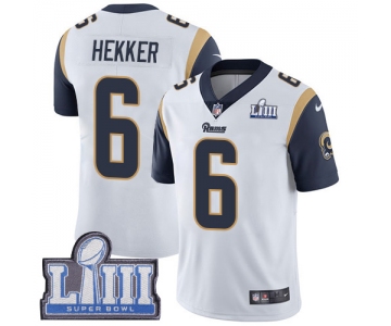 Men's Los Angeles Rams #6 Johnny Hekker White Nike NFL Road Vapor Untouchable Super Bowl LIII Bound Limited Jersey