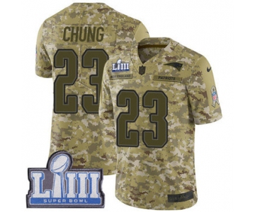 #23 Limited Patrick Chung Camo Nike NFL Men's Jersey New England Patriots 2018 Salute to Service Super Bowl LIII Bound