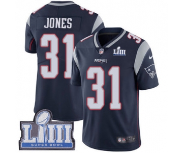 #31 Limited Jonathan Jones Navy Blue Nike NFL Home Men's Jersey New England Patriots Vapor Untouchable Super Bowl LIII Bound