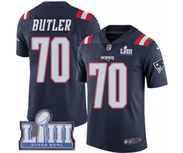 #70 Limited Adam Butler Navy Blue Nike NFL Men's Jersey New England Patriots Rush Vapor Untouchable Super Bowl LIII Bound
