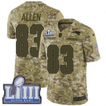 #83 Limited Dwayne Allen Camo Nike NFL Men's Jersey New England Patriots 2018 Salute to Service Super Bowl LIII Bound