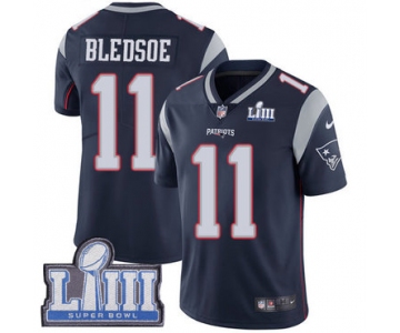 Men's New England Patriots #11 Drew Bledsoe Navy Blue Nike NFL Home Vapor Untouchable Super Bowl LIII Bound Limited Jersey