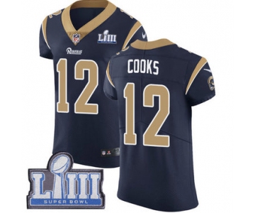 #12 Elite Brandin Cooks Navy Blue Nike NFL Home Men's Jersey Los Angeles Rams Vapor Untouchable Super Bowl LIII Bound