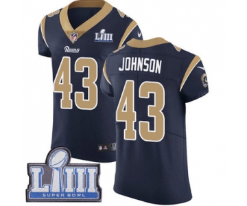 #43 Elite John Johnson Navy Blue Nike NFL Home Men's Jersey Los Angeles Rams Vapor Untouchable Super Bowl LIII Bound