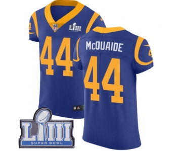 #44 Elite Jacob McQuaide Royal Blue Nike NFL Alternate Men's Jersey Los Angeles Rams Vapor Untouchable Super Bowl LIII Bound