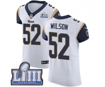 #52 Elite Ramik Wilson White Nike NFL Road Men's Jersey Los Angeles Rams Vapor Untouchable Super Bowl LIII Bound