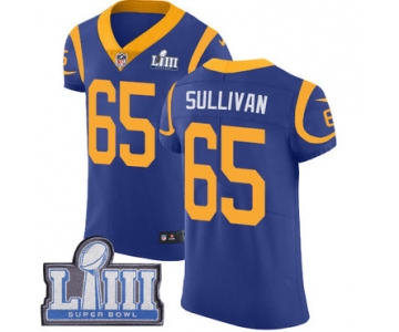 #65 Elite John Sullivan Royal Blue Nike NFL Alternate Men's Jersey Los Angeles Rams Vapor Untouchable Super Bowl LIII Bound