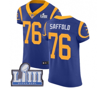 #76 Elite Rodger Saffold Royal Blue Nike NFL Alternate Men's Jersey Los Angeles Rams Vapor Untouchable Super Bowl LIII Bound