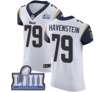 #79 Elite Rob Havenstein White Nike NFL Road Men's Jersey Los Angeles Rams Vapor Untouchable Super Bowl LIII Bound