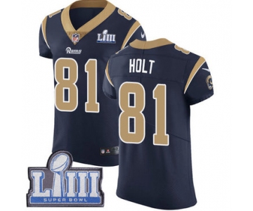#81 Elite Torry Holt Navy Blue Nike NFL Home Men's Jersey Los Angeles Rams Vapor Untouchable Super Bowl LIII Bound