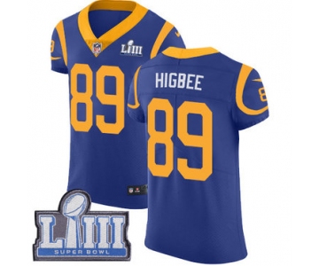 #89 Elite Tyler Higbee Royal Blue Nike NFL Alternate Men's Jersey Los Angeles Rams Vapor Untouchable Super Bowl LIII Bound