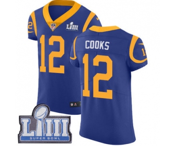 Men's Los Angeles Rams #12 Brandin Cooks Royal Blue Nike NFL Alternate Vapor Untouchable Super Bowl LIII Bound Elite Jersey