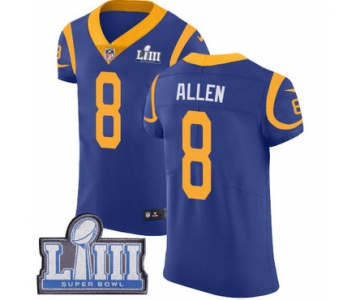 Men's Los Angeles Rams #8 Brandon Allen Royal Blue Nike NFL Alternate Vapor Untouchable Super Bowl LIII Bound Elite Jersey