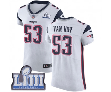 #53 Elite Kyle Van Noy White Nike NFL Road Men's Jersey New England Patriots Vapor Untouchable Super Bowl LIII Bound